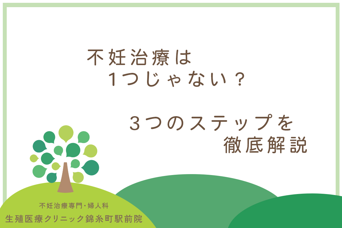 不妊治療は1つじゃない？3つのステップ（方法）とステップ別成功の秘訣｜タイミング法から体外受精まで専門医が徹底解説｜不妊治療なら生殖医療クリニック錦糸町駅前院