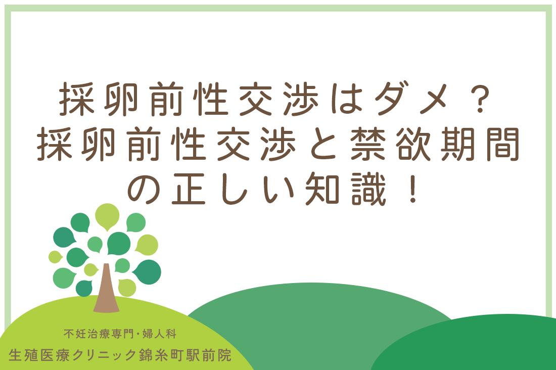 採卵前性交渉はダメ？採卵前性交渉と禁欲期間の正しい知識。【専門医解説】｜不妊治療なら生殖医療クリニック錦糸町駅前院