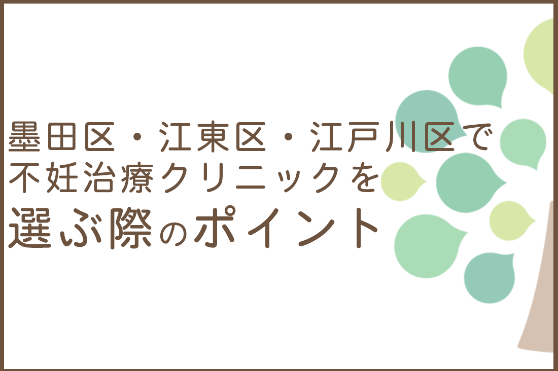 墨田区・江東区・江戸川区で不妊治療クリニックを選ぶ際のポイント｜通院動線と費用で比較｜仕事との両立できるクリニック選び｜不妊治療・体外受精・卵子凍結なら生殖医療クリニック錦糸町駅前院